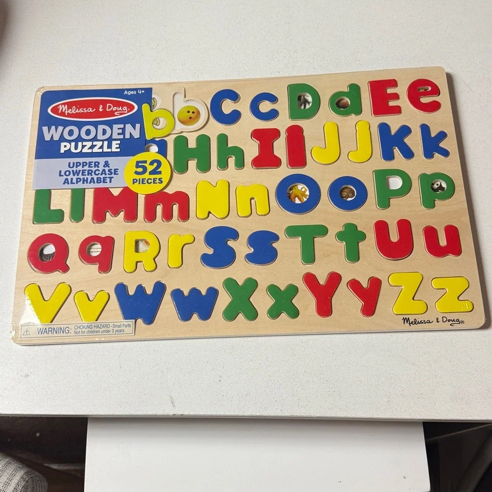 Melissa & Doug Upper & Lower Case Alphabet Letters Wooden Puzzle (52 pcs) - Picture 3 of 4